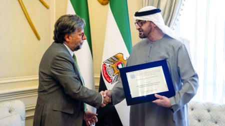 رئيس الدولة يتسلّم جائزة «الشخصية الإنسانية العالمية»