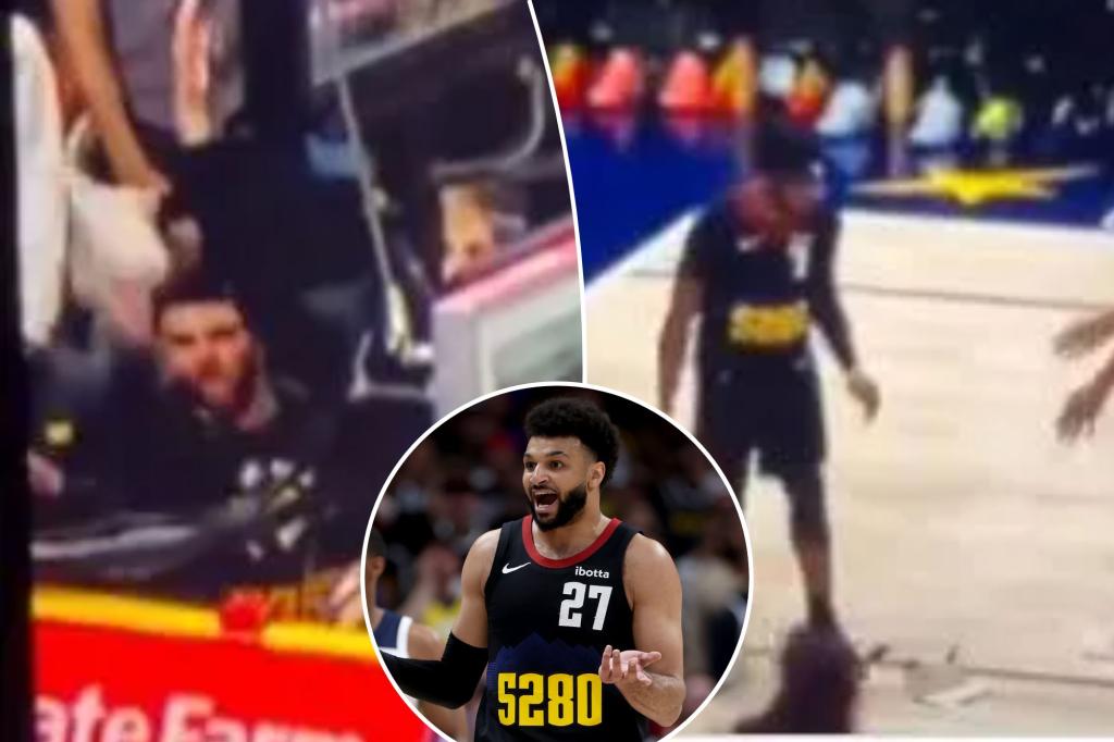 جمال موراي يلقي حزمة حرارية على الملعب في مشهد غريب خلال مباراة نجاتس ضد تيمبروولفز اللعبة 2