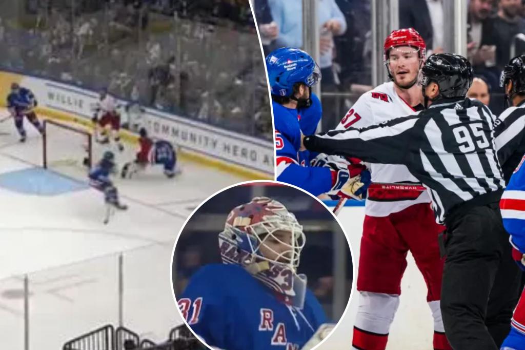 تعثر إيغور شيستيركين حارس فريق رينجرز بسبب تصاعد الازمات في المباراة الثانية ضد الهاريكانز