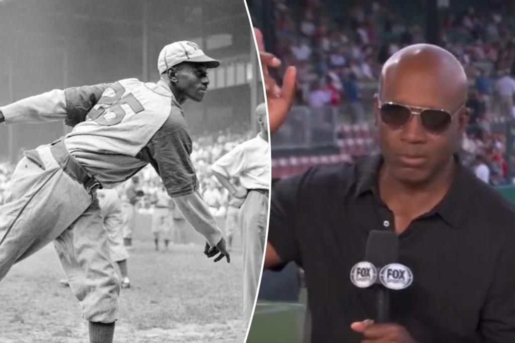 rewrite this title in Arabic Barry Bonds has one-word answer to how he’d fare against legend Satchel Paige: ‘Gone!’