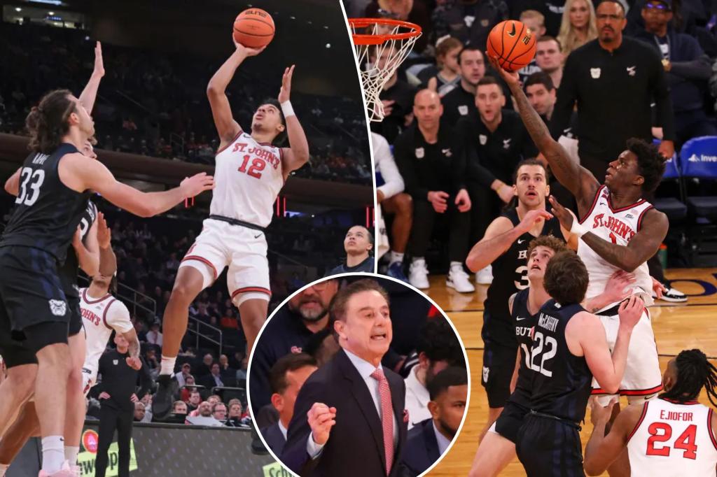 rewrite this title in Arabic St. John’s thrives as favorites in dominant win over Butler to reach Big East Tournament semifinals
