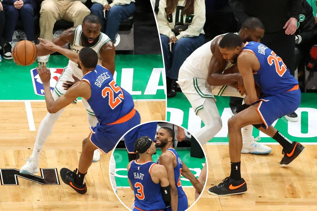 rewrite this title in Arabic Mikal Bridges validated Knicks’ vision by stealing the moment when it mattered most