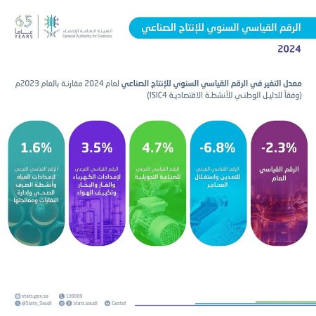 «الإحصاء»: ارتفاع الأنشطة غير النفطية بنسبة 5.3% خلال عام 2024
