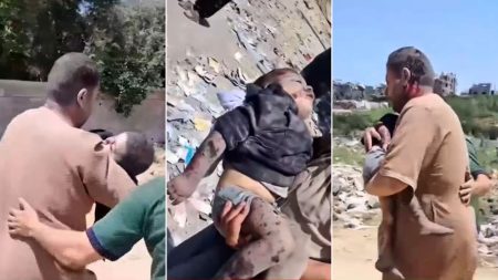 “بابا حبيبي، أنا آسف” صرخات فلسطيني وهو يهرول بابنه الوحيد بعد إصابته