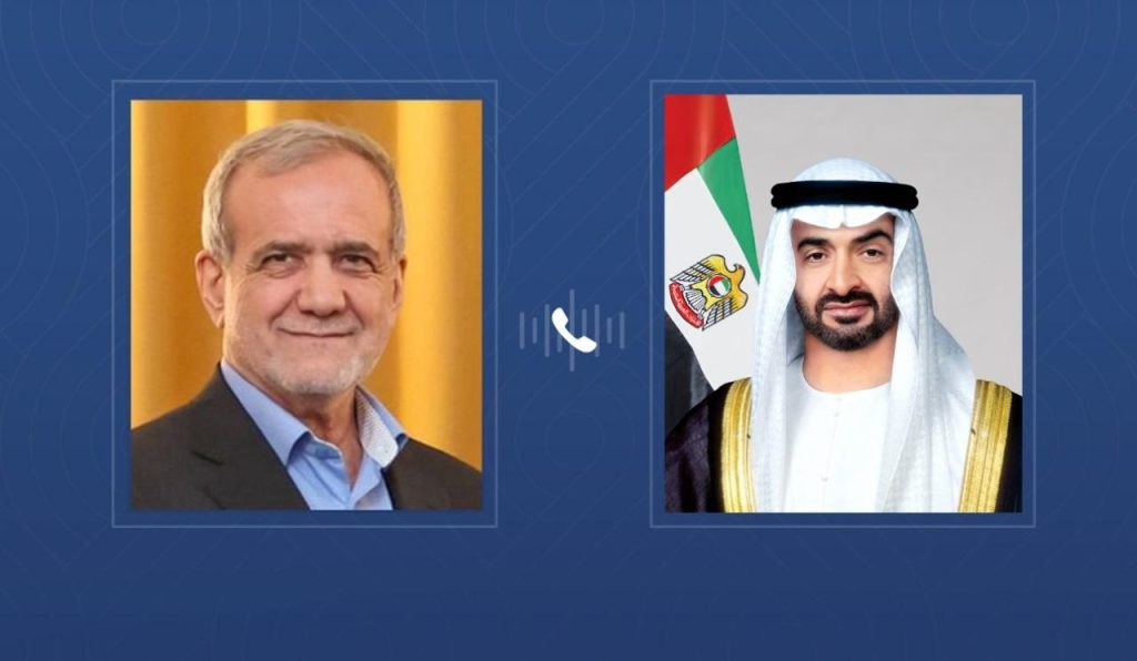 رئيس الدولة والرئيس الإيراني يبحثان هاتفياً علاقات البلدين والتطورات الإقليمية