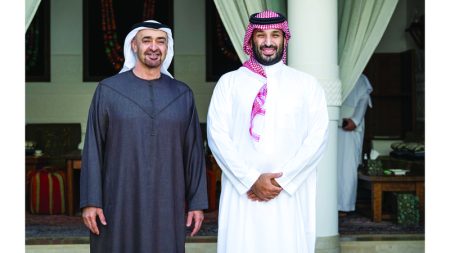 رئيس الدولة وولي عهد السعودية: «حل الدولتين» أساس للسلام الشامل والعادل