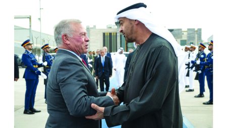 رئيس الدولة وملك الأردن يؤكدان أن «حل الدولتين» السبيل الوحيد لتحقيق الاستقرار في المنطقة