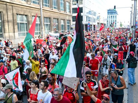 مظاهرات حاشدة في بلجيكا ضد الإبادة الإسرائيلية بغزة