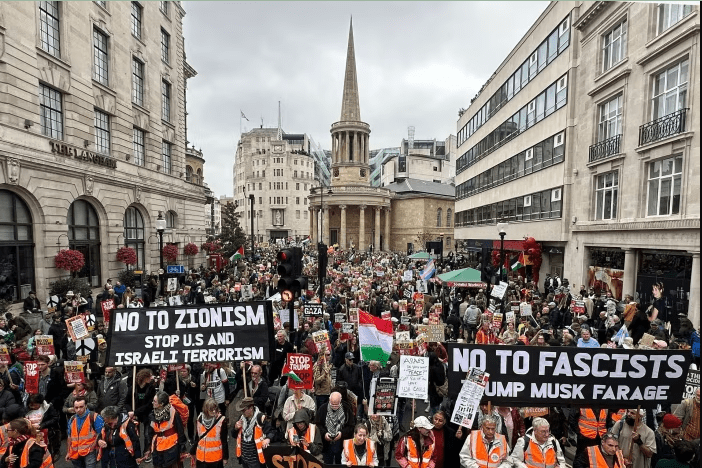 أوقفوا تسليح إسرائيل.. احتجاجات واسعة في لندن على زيارة ترامب الرسمية إلى بريطانيا