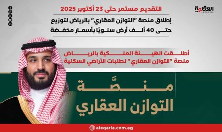 التقديم مستمر حتى 23 أكتوبر 2025.. إطلاق منصة “التوازن العقاري” بالرياض لتوزيع حتى 40 ألف أرض سنويًا بأسعار مخفضة