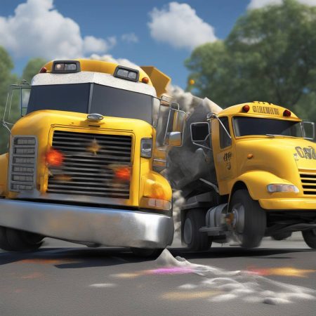 Chilling footage captures cement truck colliding with school bus carrying pre-K children after driver reportedly confesses to using drugs prior to tragic accident.