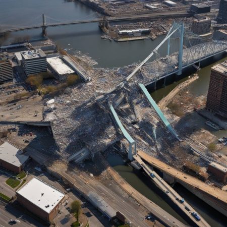 Extent of Baltimore Bridge Collapse Captured in Aerial Video