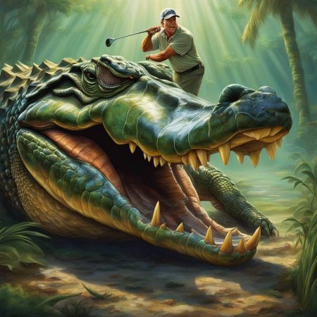 Florida golfer captures shocking image of alligator holding giant turtle in its jaws: 'Unprecedented sight'