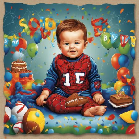 Spider Webb, son of the late football star Spencer Webb, celebrates his first birthday.