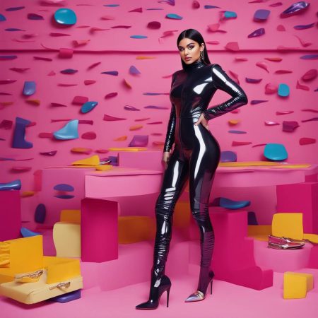 The standout piece in Kylie Jenner's skin-tight latex ensemble: her quirky little shoe