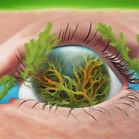 Treatment for retinal detachment-induced blindness with a viscous seaweed solution