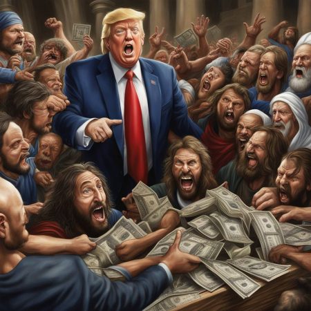 Warnock compares Trump peddling Bibles to the money changers who angered Christ, calling it a dangerous move