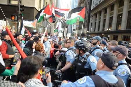 Chicago Police Anti Israel protesters