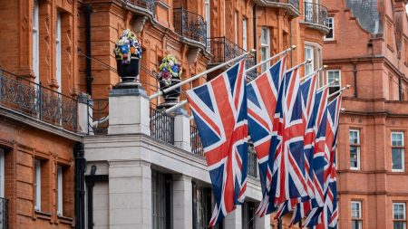 Claridges Hotel Union Flags In London