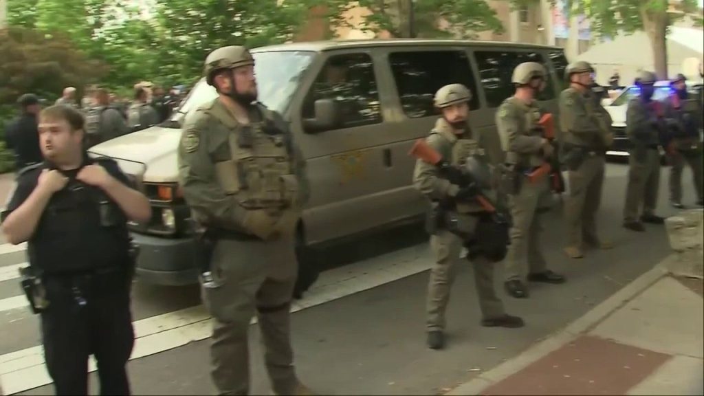 UNC Chapel Hill Anti Israel Protest Officers