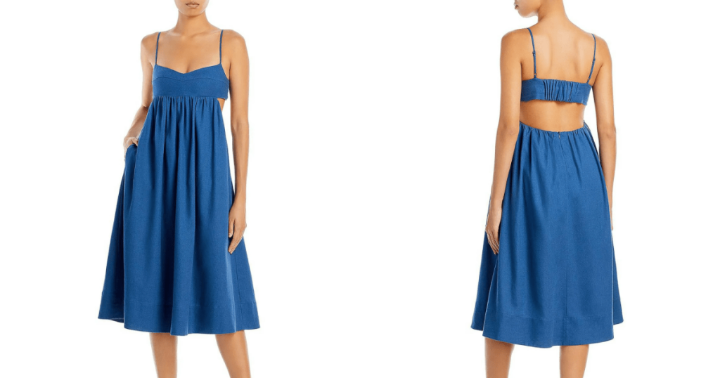 aqua havana linen blend sundress