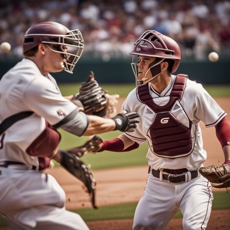 Baseball players from Georgia and Mississippi State engage in heated skirmish after collision at plate, leading to ejections