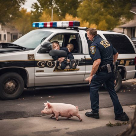 Cop tackles loose pig causing chaos in Utah neighborhood, internet in stitches