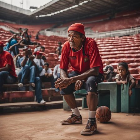 Displaced Colombians face challenges as they seek shelter in a basketball stadium