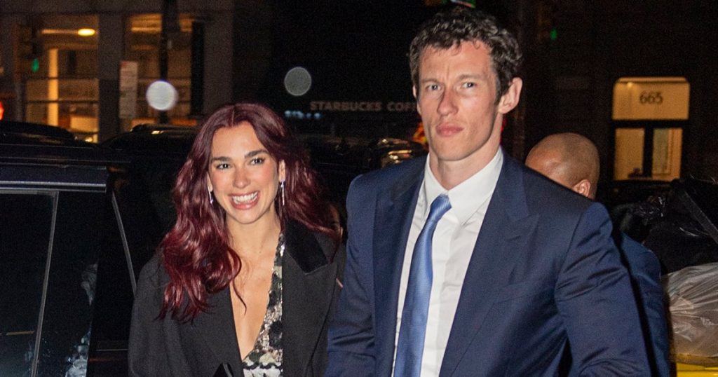 dua lipa and callum turner hold hands on new york city date night 02