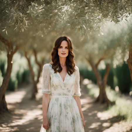 Elizabeth Reaser Elope in Italy Wearing a Danielle Frankel Dress Beneath Olive Trees