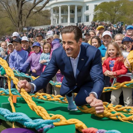 First son Hunter Biden, who is under indictment, receives celebrity treatment while working the rope line at White House Easter Egg Roll