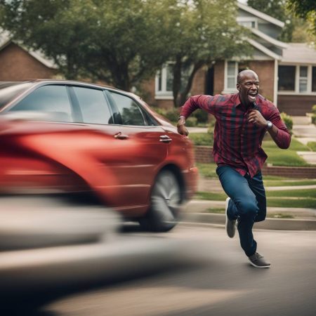 Man narrowly escapes being run over after fighting off attempted thief, caught on doorbell camera