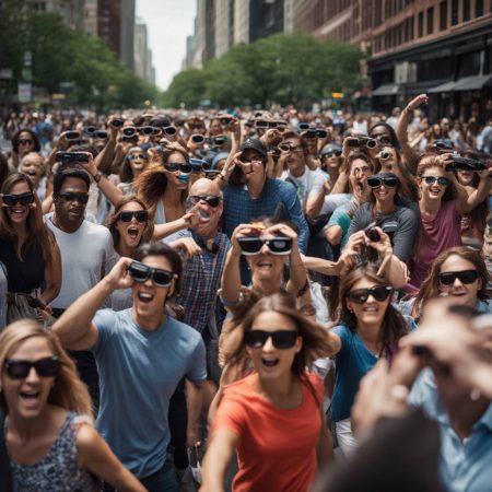 New Yorkers rush to get eclipse glasses at B&H, hailed as the hottest club in town