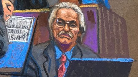 pecker day 6 trump trial court sketch 1