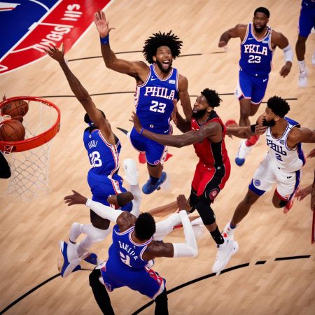 Philadelphia 76ers led by Tyrese Maxey and Joel Embiid secure crucial victory over Miami Heat to enhance play-off aspirations