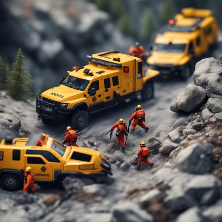 Rescue teams are scouring mountainous terrain in search of trapped individuals.