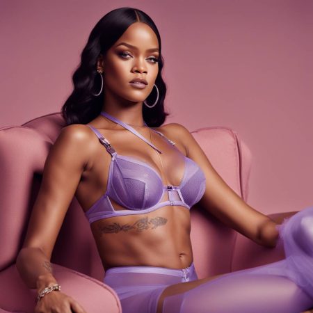 Rihanna Sizzles in Sheer Lavender Lingerie for Savage X Fenty Campaign