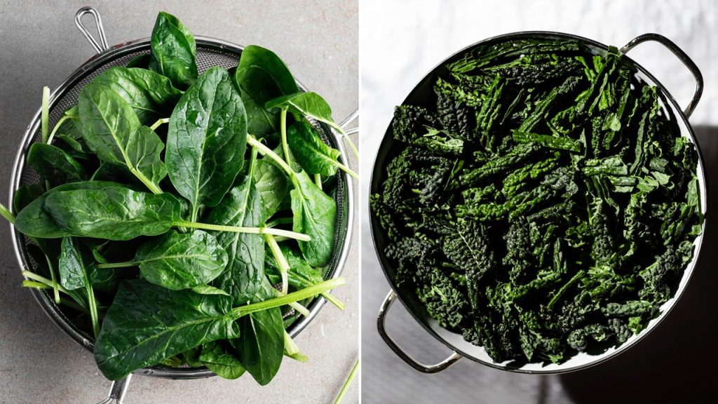 spinach vs kale split