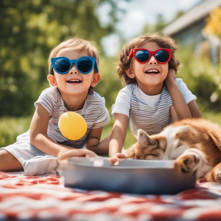 Sun Soiree: Adorable Pets and Kids Rocking Stylish Eyewear during Solar Eclipse 2024