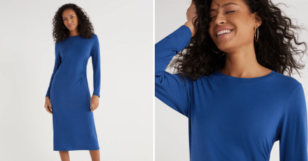 time and tru ruched mini dress