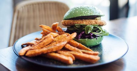 vegetarian burger and chips 1200 628 facebook