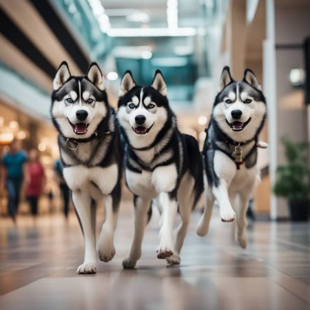 VIDEO: 100 huskies run wild in shopping mall following pet café incident