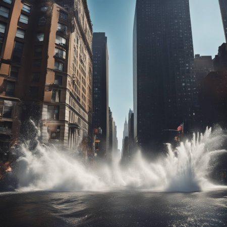 Video captures dramatic moment water bursts out of high-rise in NYC