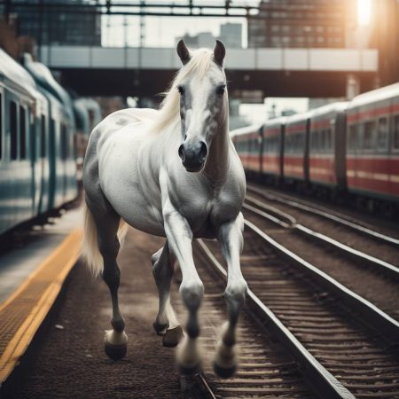 Video footage captures horse running freely on train platform