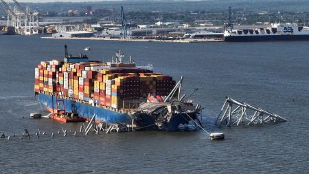 Crews work at Francis Scott Key Bridge Collapse in Baltimore