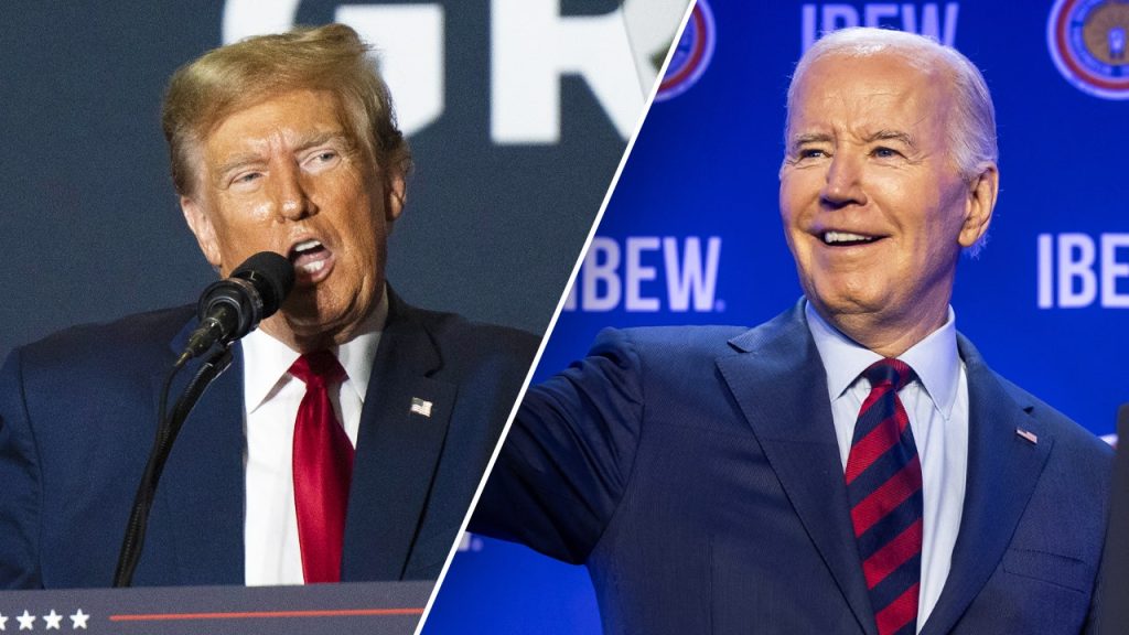 Donald Trump Joe Biden split