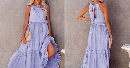 anbech ruffled pleated sundress