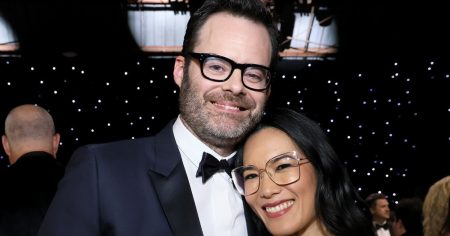 bill hader declares girlfriend ali wong is off the market at her comedy show