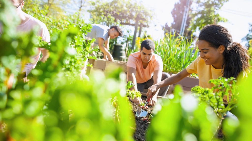 friends gardening