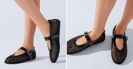 kiwufoder mesh ballet flats